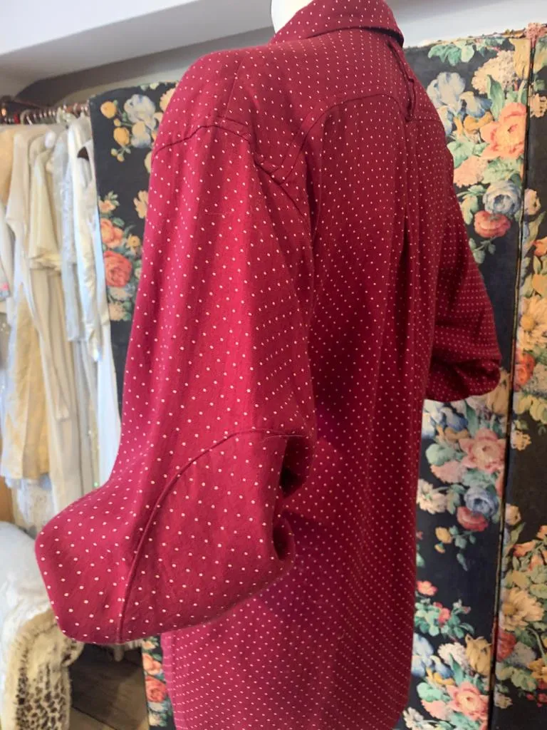 1980s Burgundy Brushed Cotton Shirt by Betty Jackson for Quorum