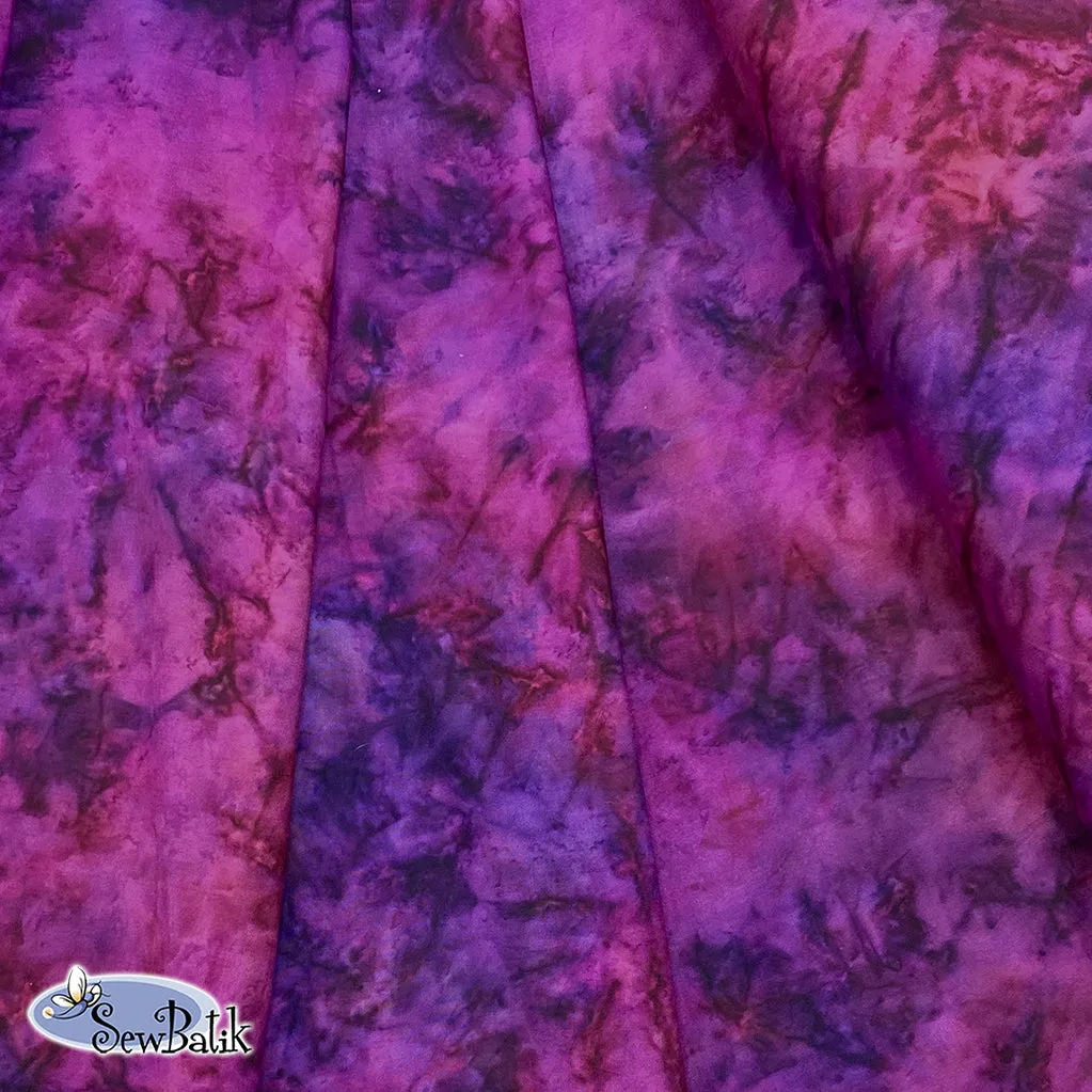 45" Batik Rayon - Hand Dyed - Sangria [ 2 1/3 YARD CUT ONLY ]