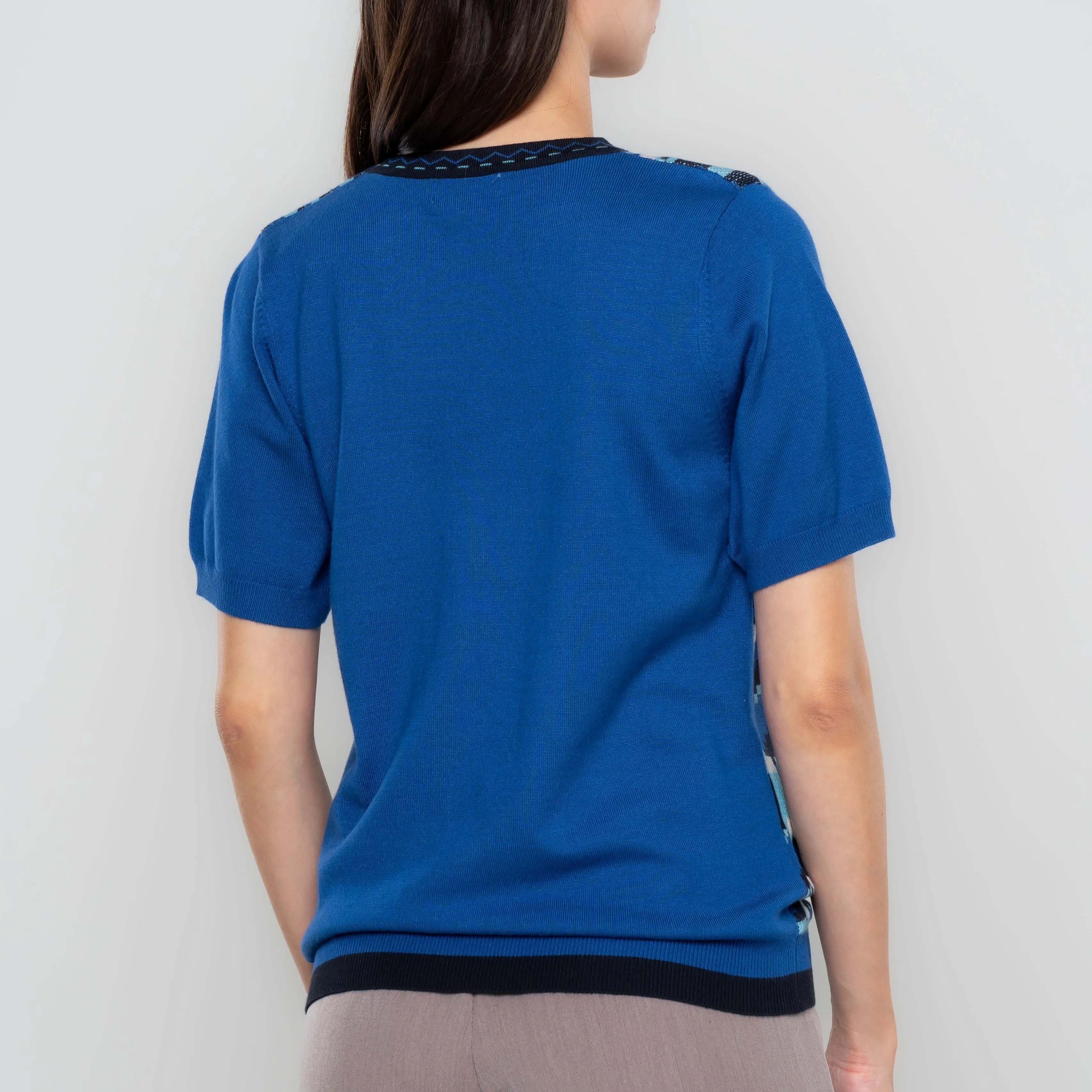 Abigail Geometric Pattern Knit Top