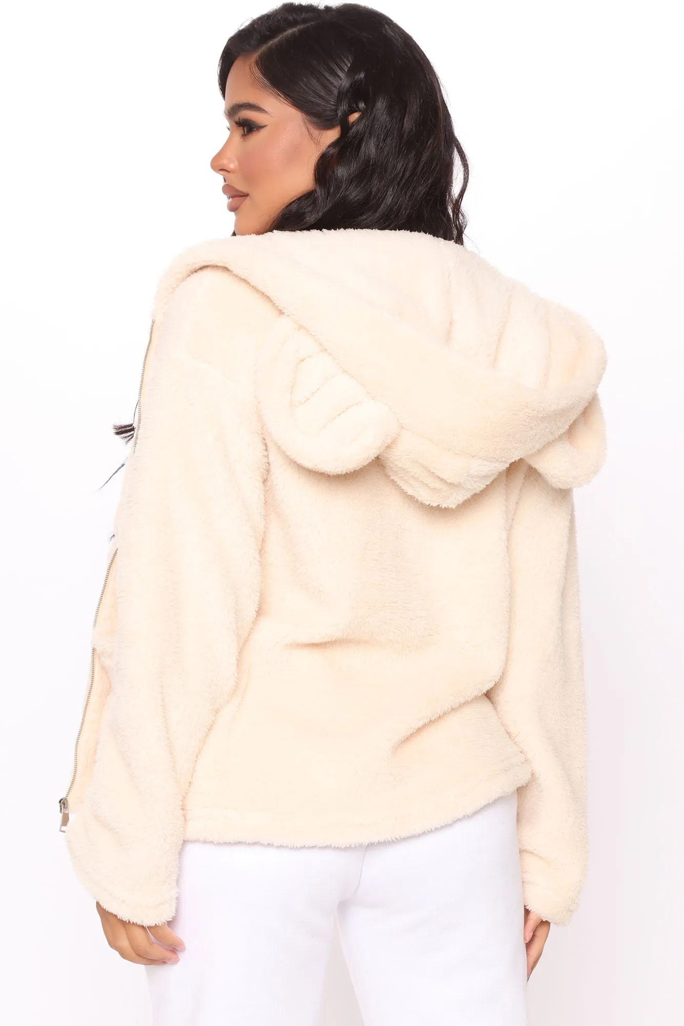 All Warm And Fuzzy Hooded Jacket - Cream