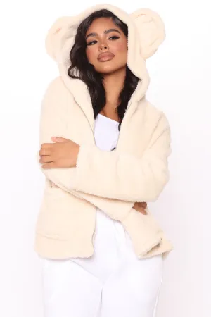 All Warm And Fuzzy Hooded Jacket - Cream