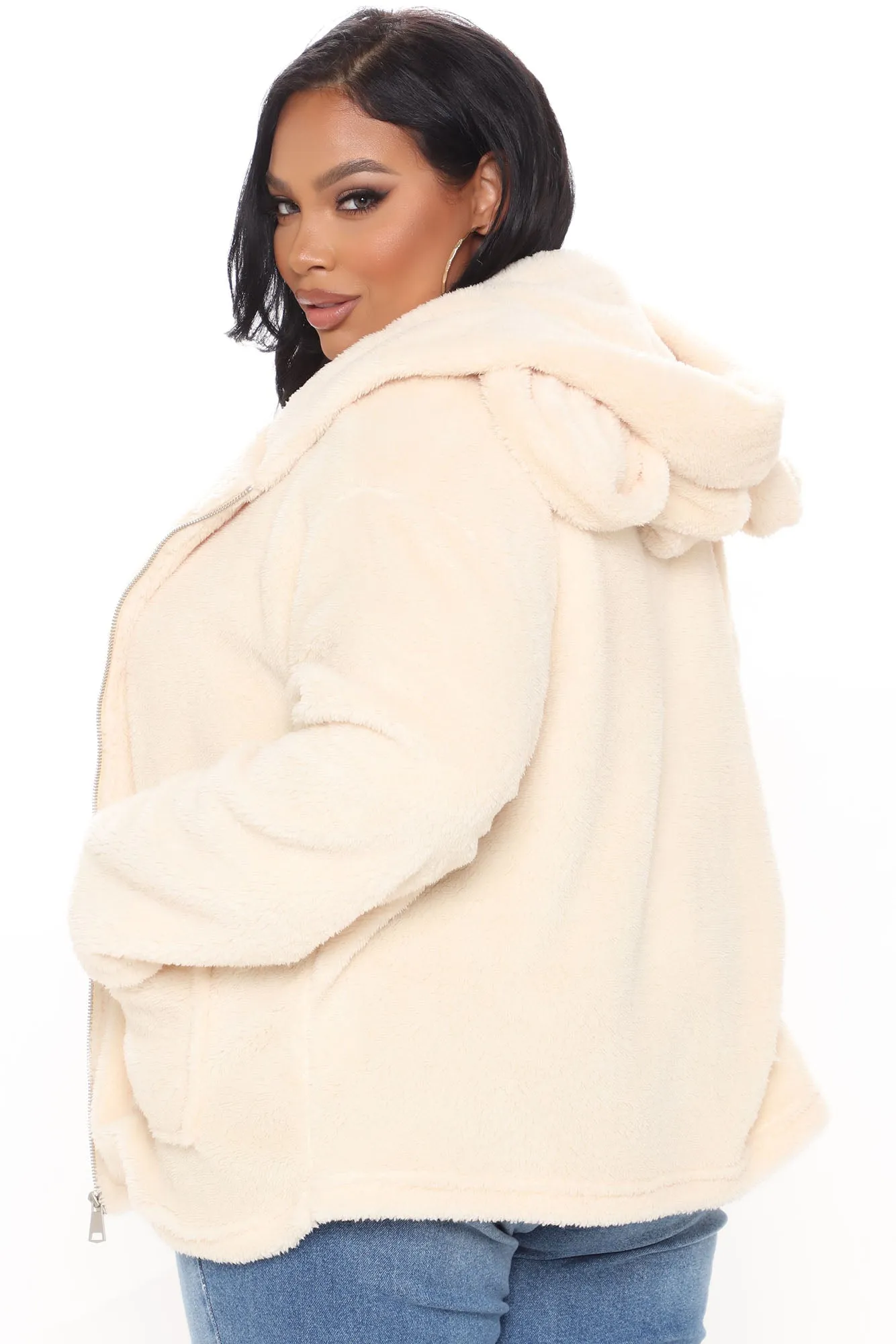 All Warm And Fuzzy Hooded Jacket - Cream