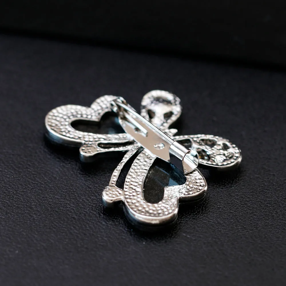 Alloy natural shell butterfly brooch, fashionable accessory, perfect gift for women