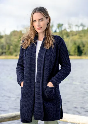 Aran Crafts Waterfall Cardigan | Navy