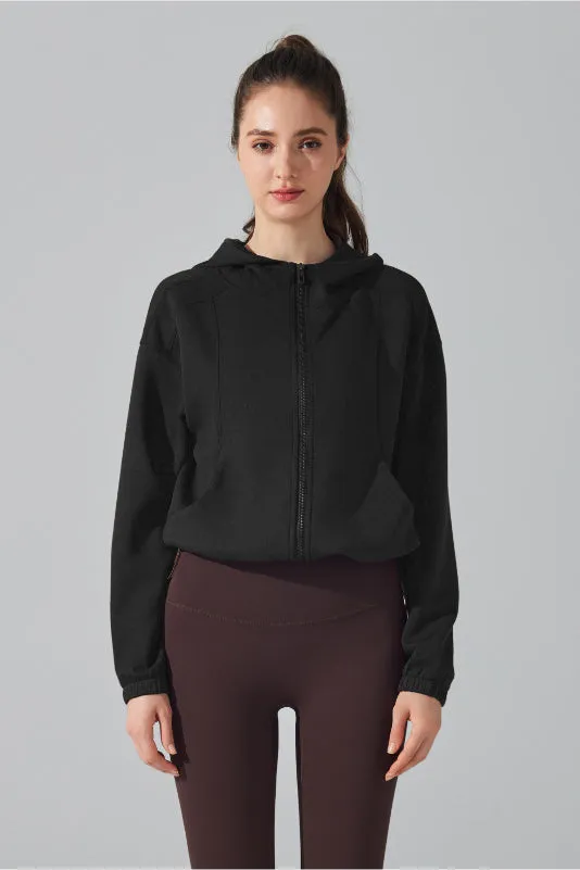 Athletic Casual Cropped Hoodie Jacket