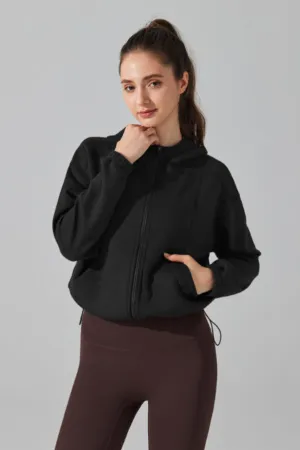 Athletic Casual Cropped Hoodie Jacket
