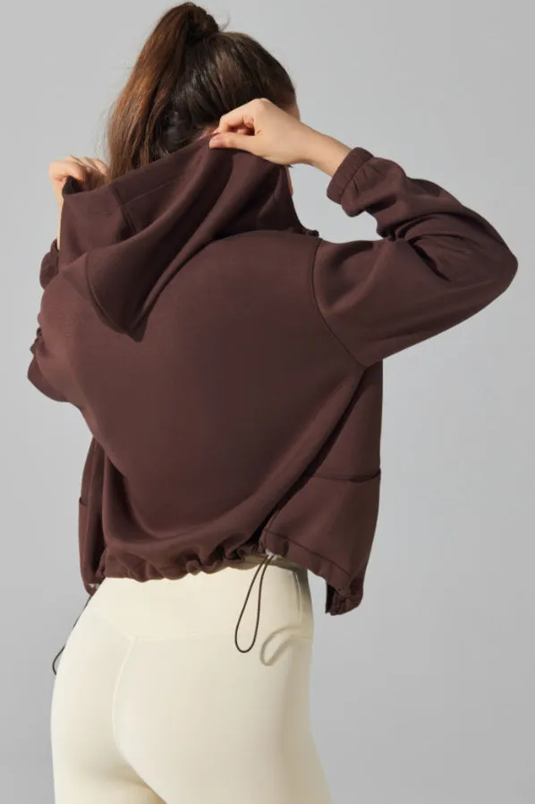 Athletic Casual Cropped Hoodie Jacket