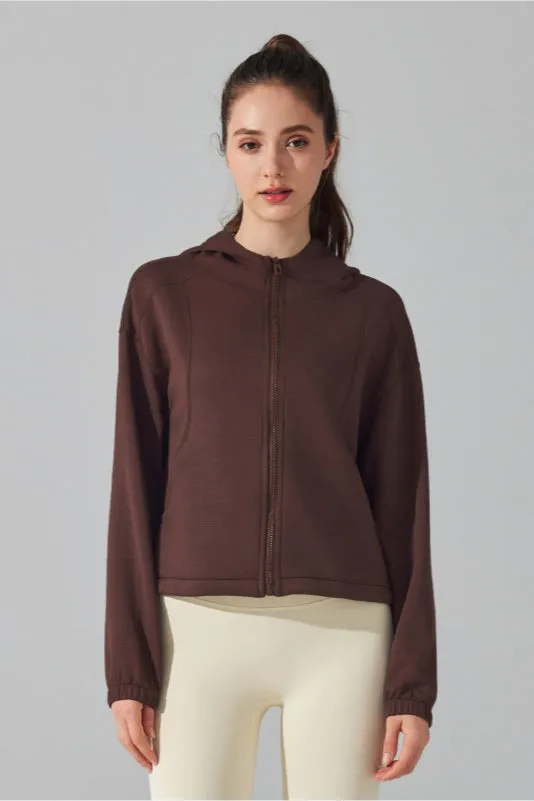 Athletic Casual Cropped Hoodie Jacket