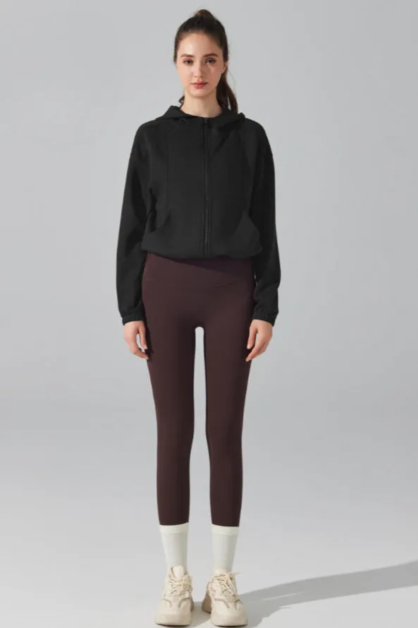 Athletic Casual Cropped Hoodie Jacket