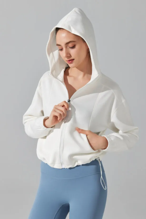 Athletic Casual Cropped Hoodie Jacket