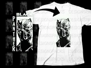Black Panther Graphic Design Casual Png Digital Download
