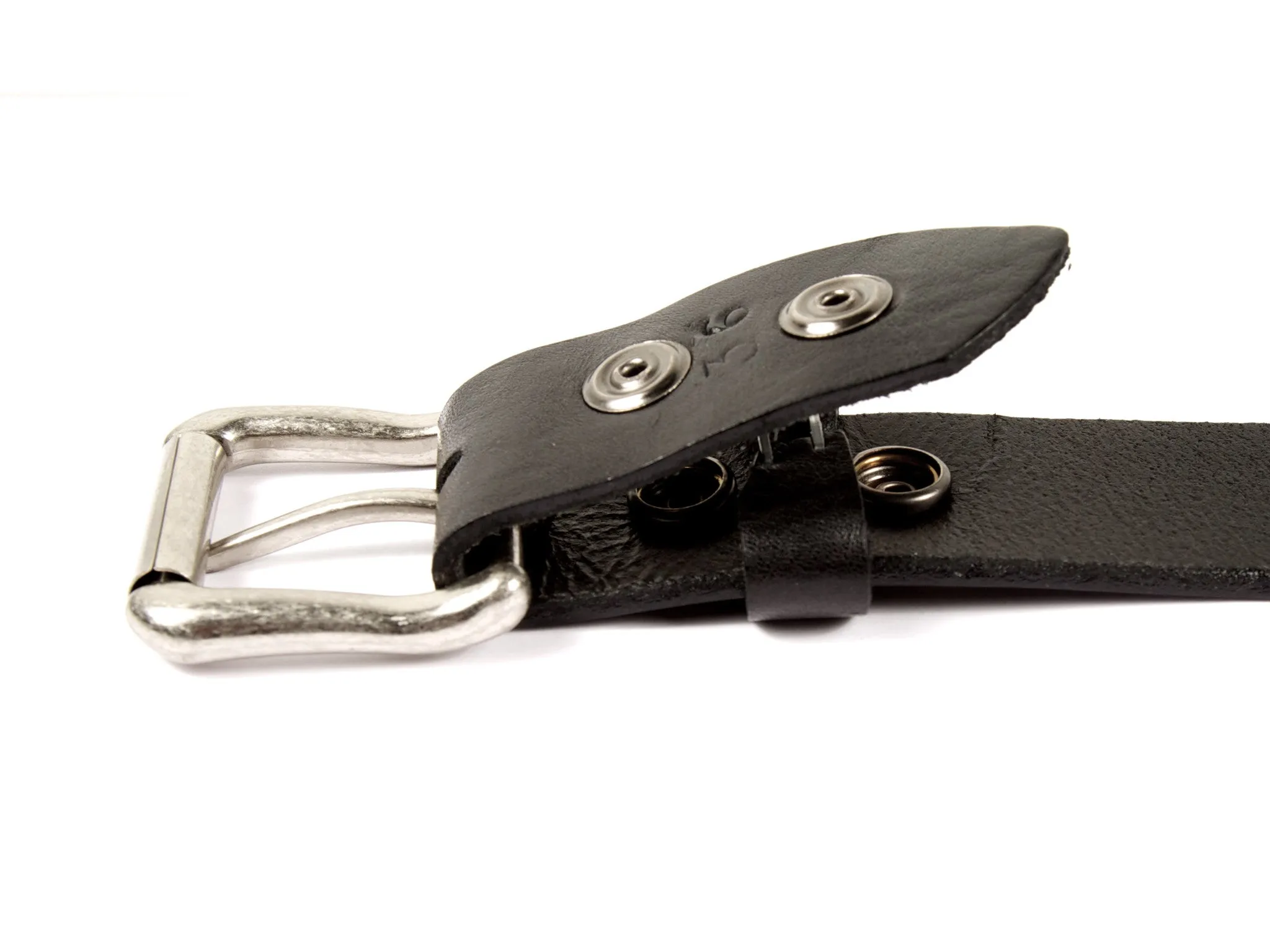 Black Pebble Grain Leather Belt