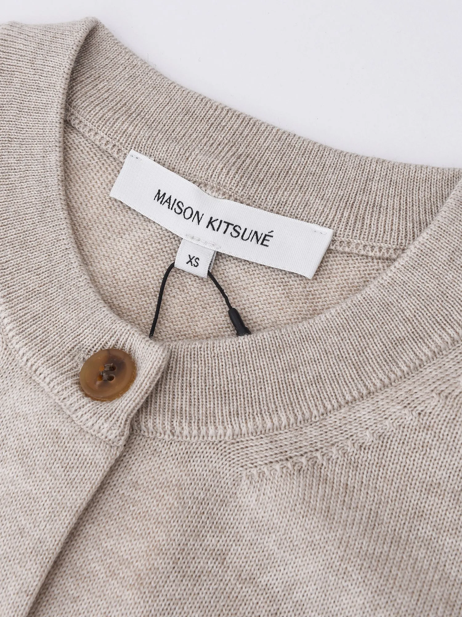 BOLD FOX HEAD PATCH REGULAR CARDIGAN_LIGHT BEIGE M