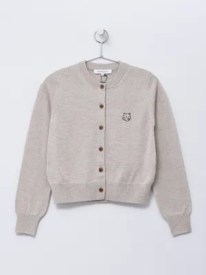 BOLD FOX HEAD PATCH REGULAR CARDIGAN_LIGHT BEIGE M
