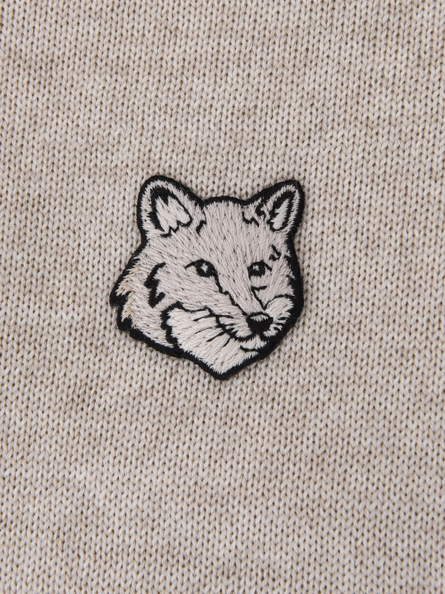 BOLD FOX HEAD PATCH REGULAR CARDIGAN_LIGHT BEIGE M