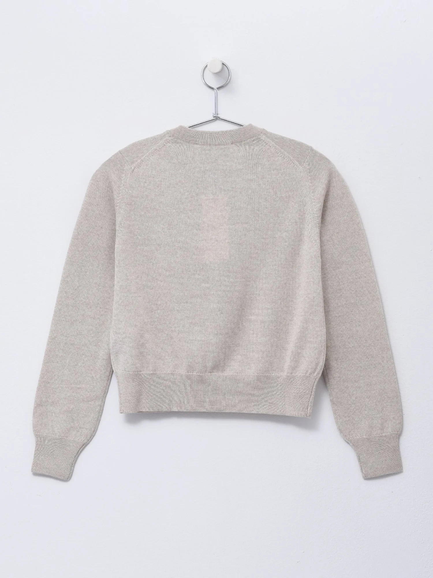 BOLD FOX HEAD PATCH REGULAR CARDIGAN_LIGHT BEIGE M