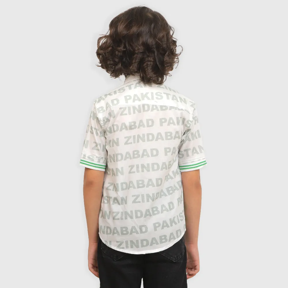 Boys Casual Shirt Zindabad - White