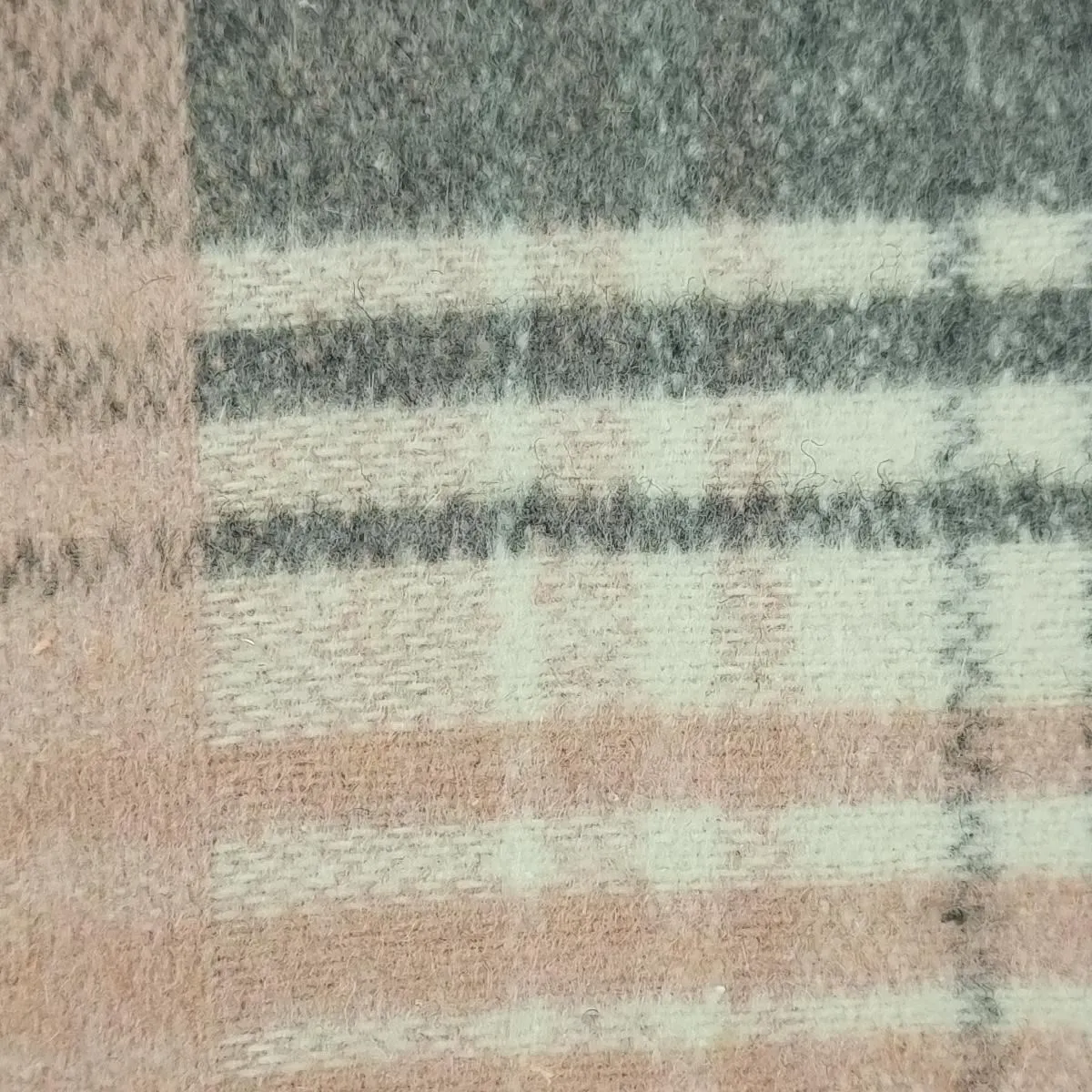 Brushed Check Polyester Wool Woven Fabric - FAB1504