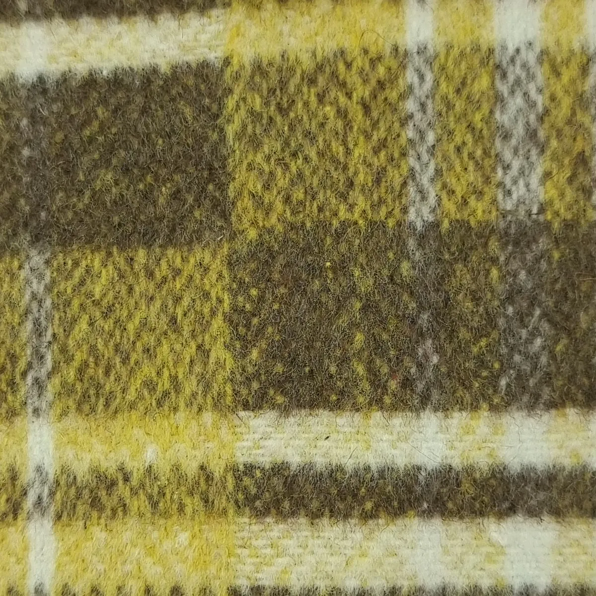 Brushed Check Polyester Wool Woven Fabric - FAB1504