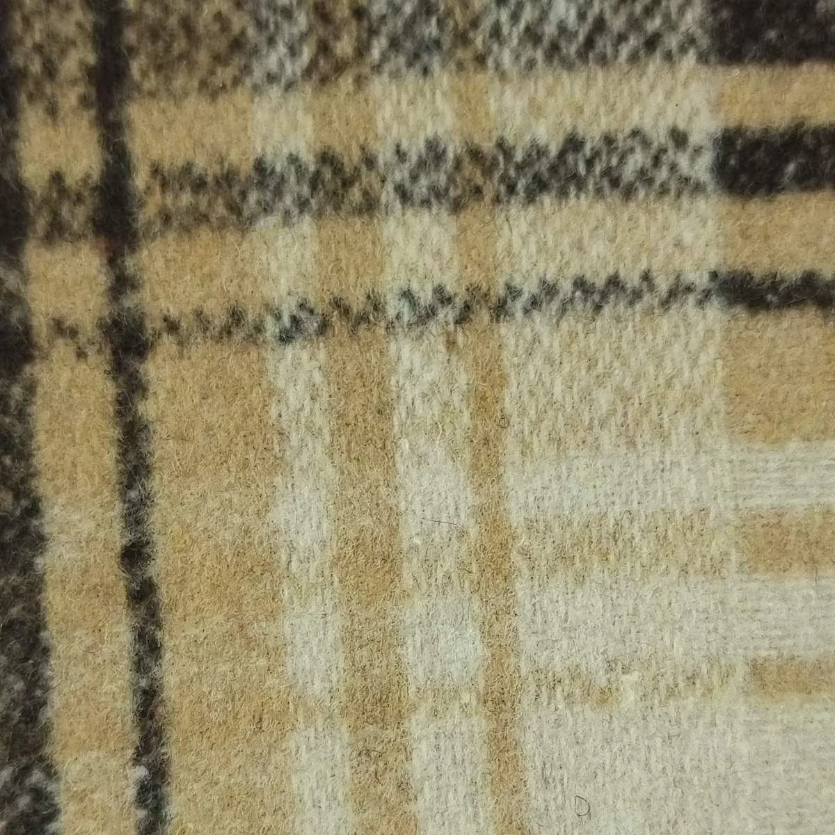 Brushed Check Polyester Wool Woven Fabric - FAB1504