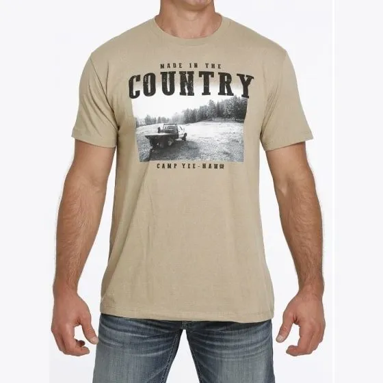 Cinch Men’s T-Shirt Khaki Heather Yeehaw