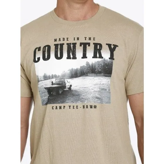 Cinch Men’s T-Shirt Khaki Heather Yeehaw