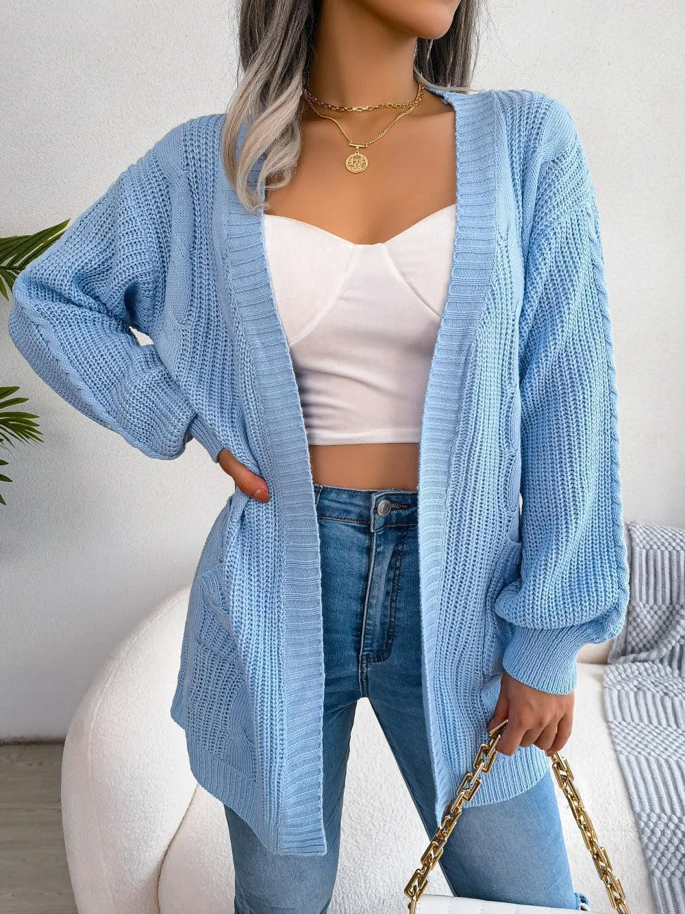 Comfy Fab Cable-Knit Cardigan