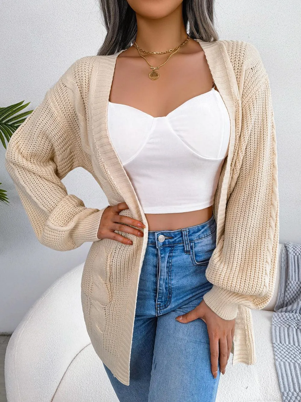 Comfy Fab Cable-Knit Cardigan
