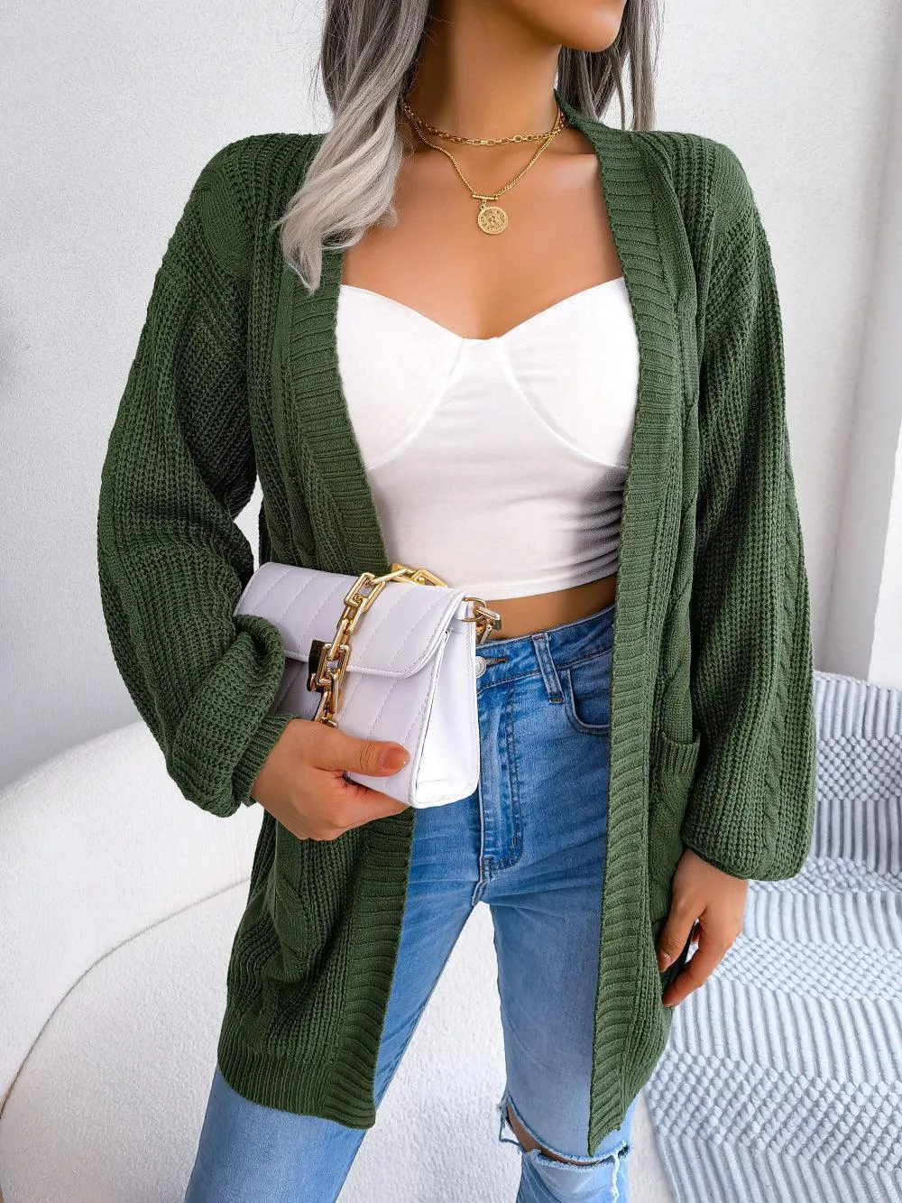 Comfy Fab Cable-Knit Cardigan
