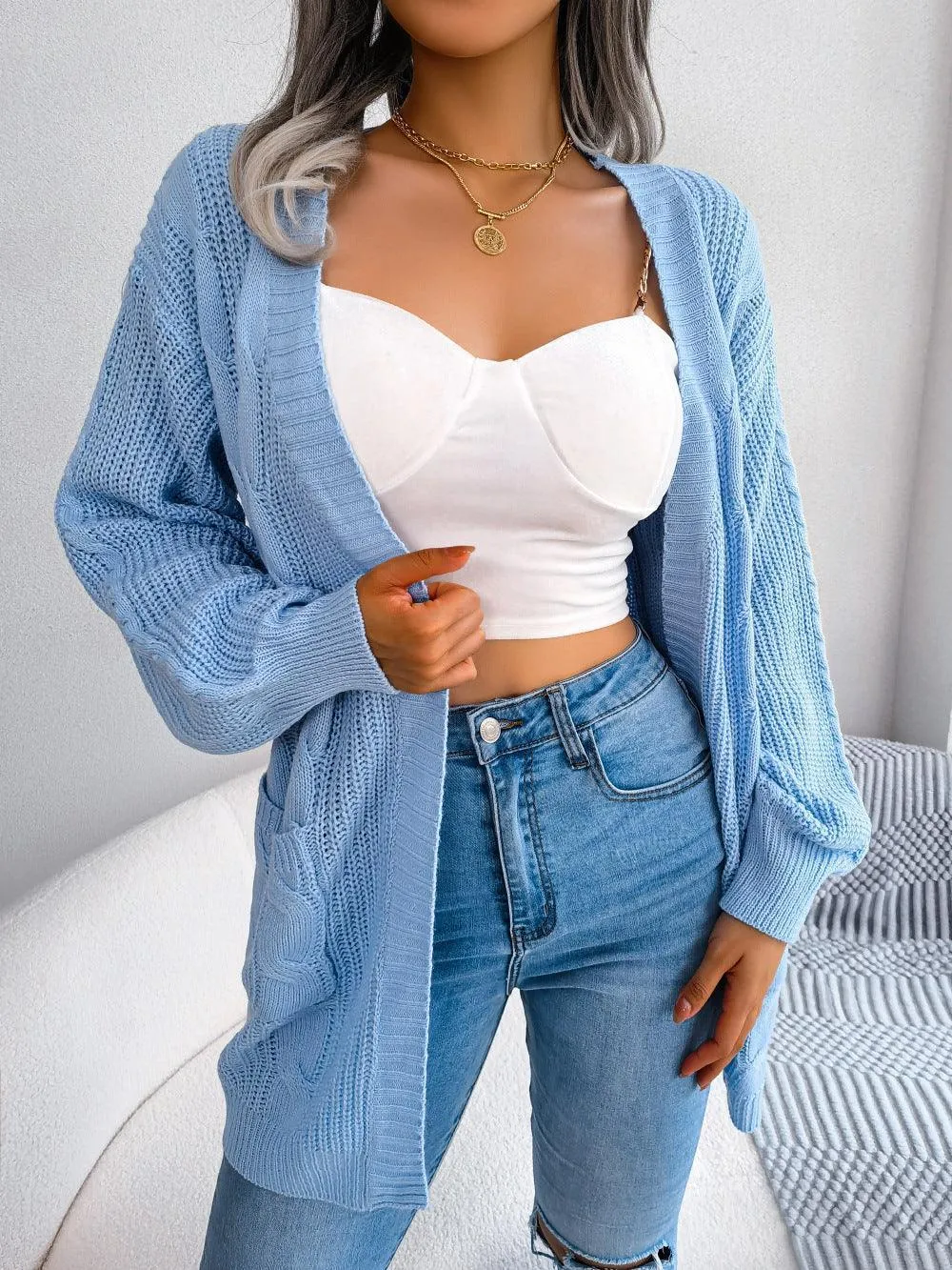 Comfy Fab Cable-Knit Cardigan