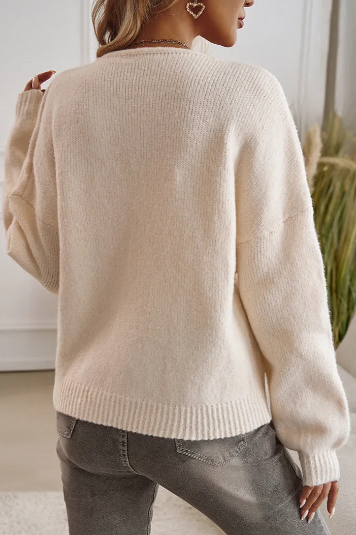 Cozy Chic Tie-Front Knit Sweater