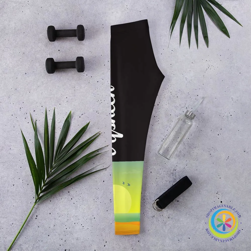 Custom Name Sunset Athleisure Leggings