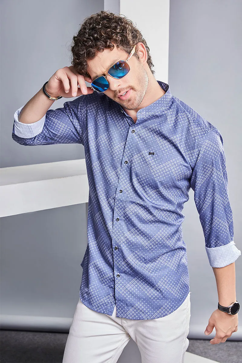 Emanuele Blue Abstract Printed Shirt