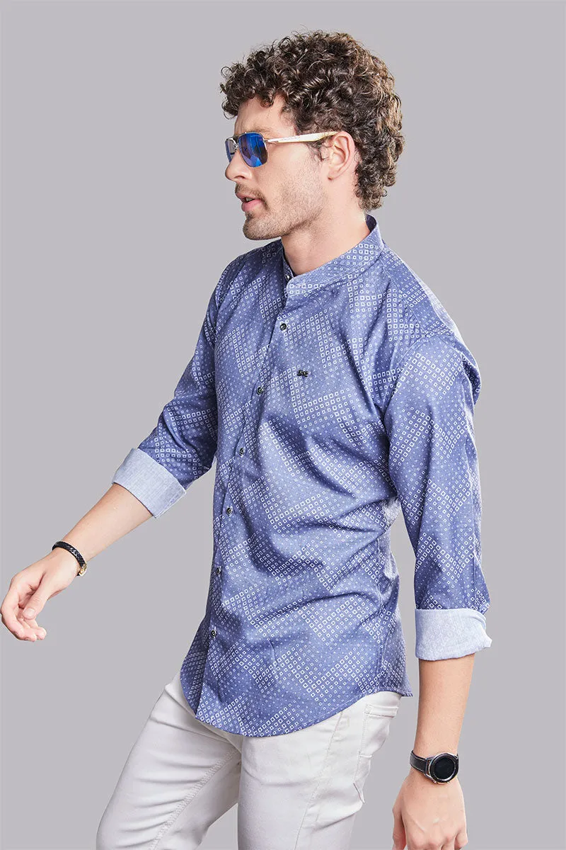 Emanuele Blue Abstract Printed Shirt