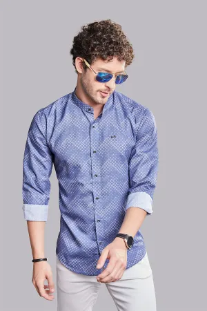 Emanuele Blue Abstract Printed Shirt