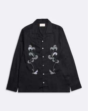 Embroidered Stachio Shirt - Black Bloom