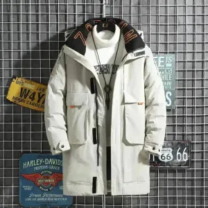 Fall Winter Mid length  Work Down jacket men