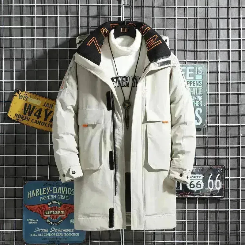 Fall Winter Mid length  Work Down jacket men