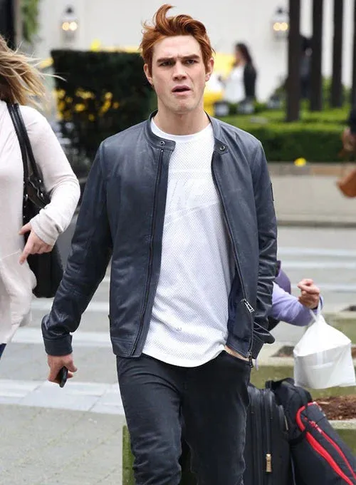 FASHIONABLE LEATHER JACKET WORN BY KJ APA