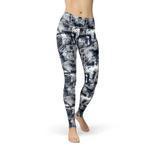 (Free Shipping) High Quality Comfortable Leggings Jean Spiral Squares