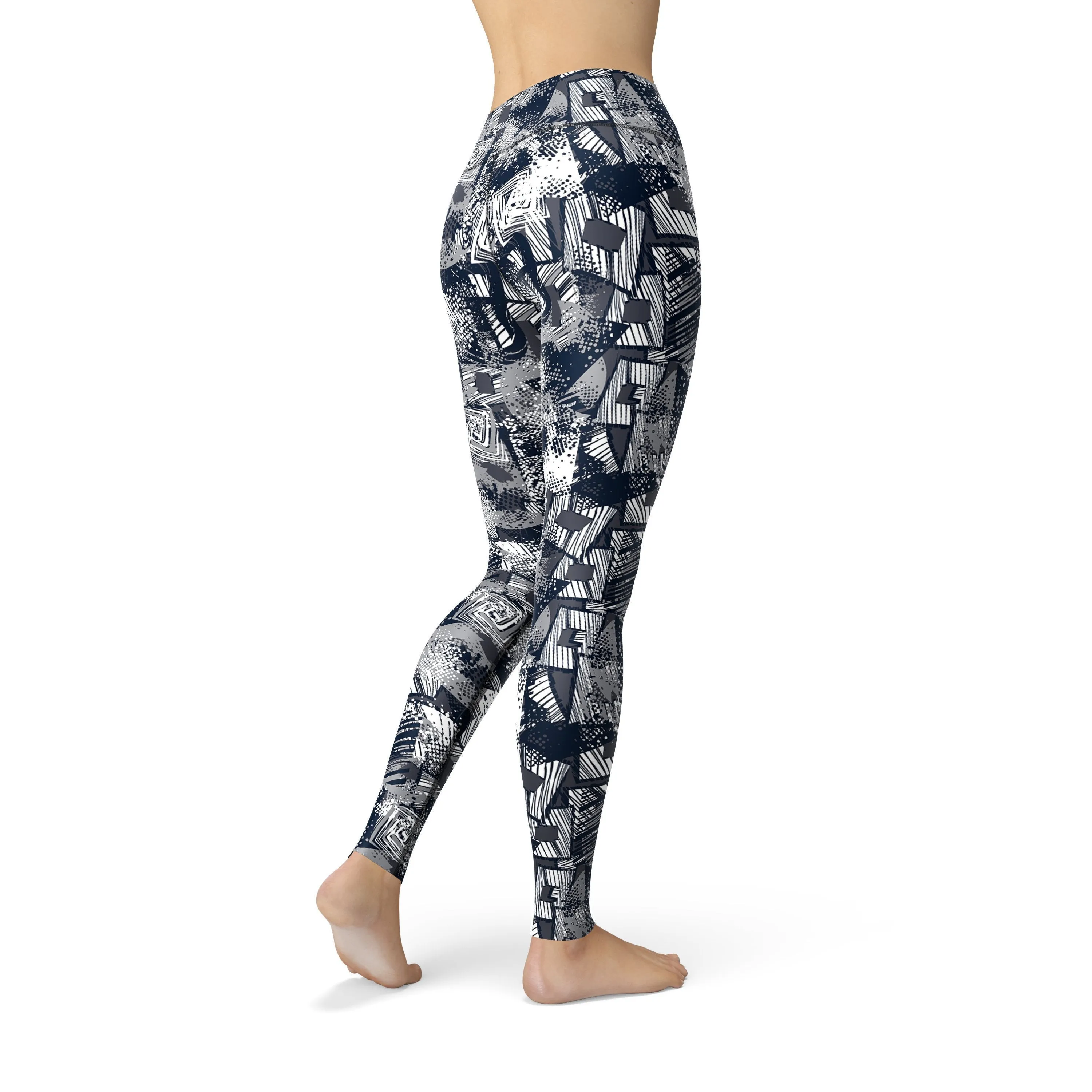 (Free Shipping) High Quality Comfortable Leggings Jean Spiral Squares