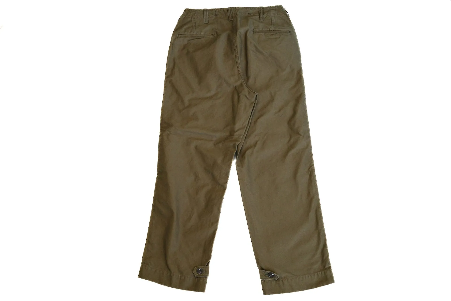 Freewheelers "M-1943" Military Back Satin Trousers (Olive)