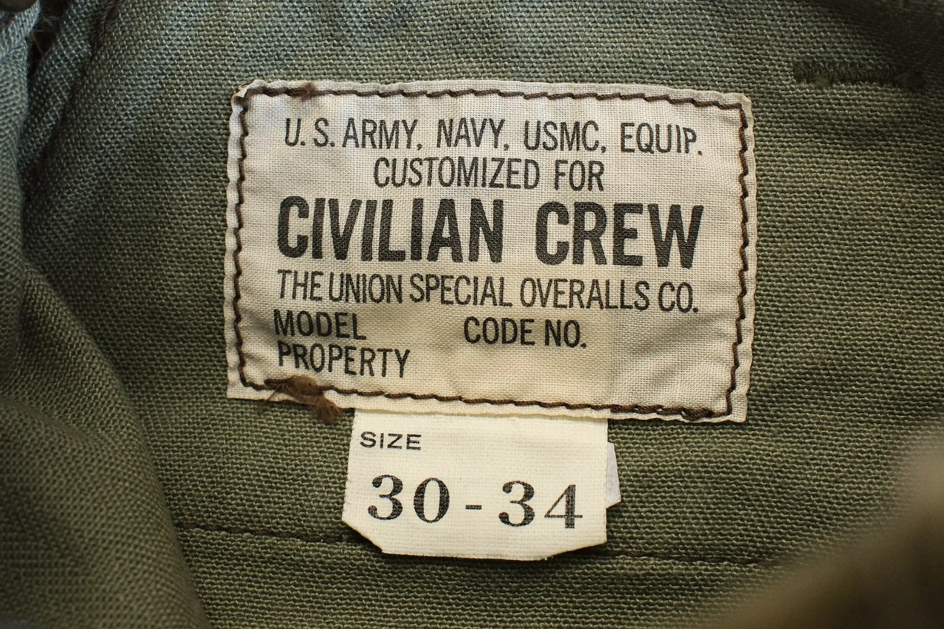 Freewheelers "M-1943" Military Back Satin Trousers (Olive)