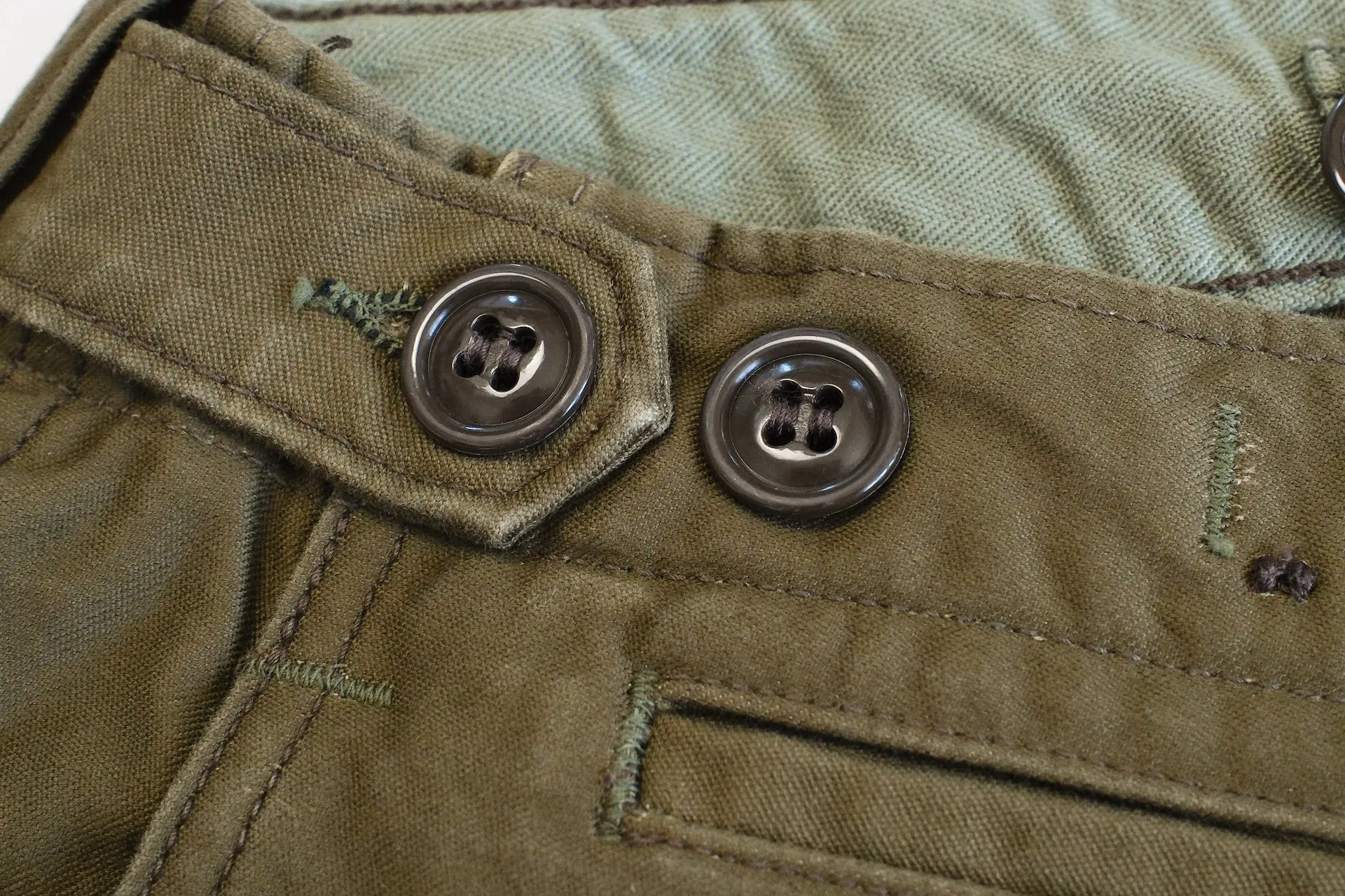 Freewheelers "M-1943" Military Back Satin Trousers (Olive)