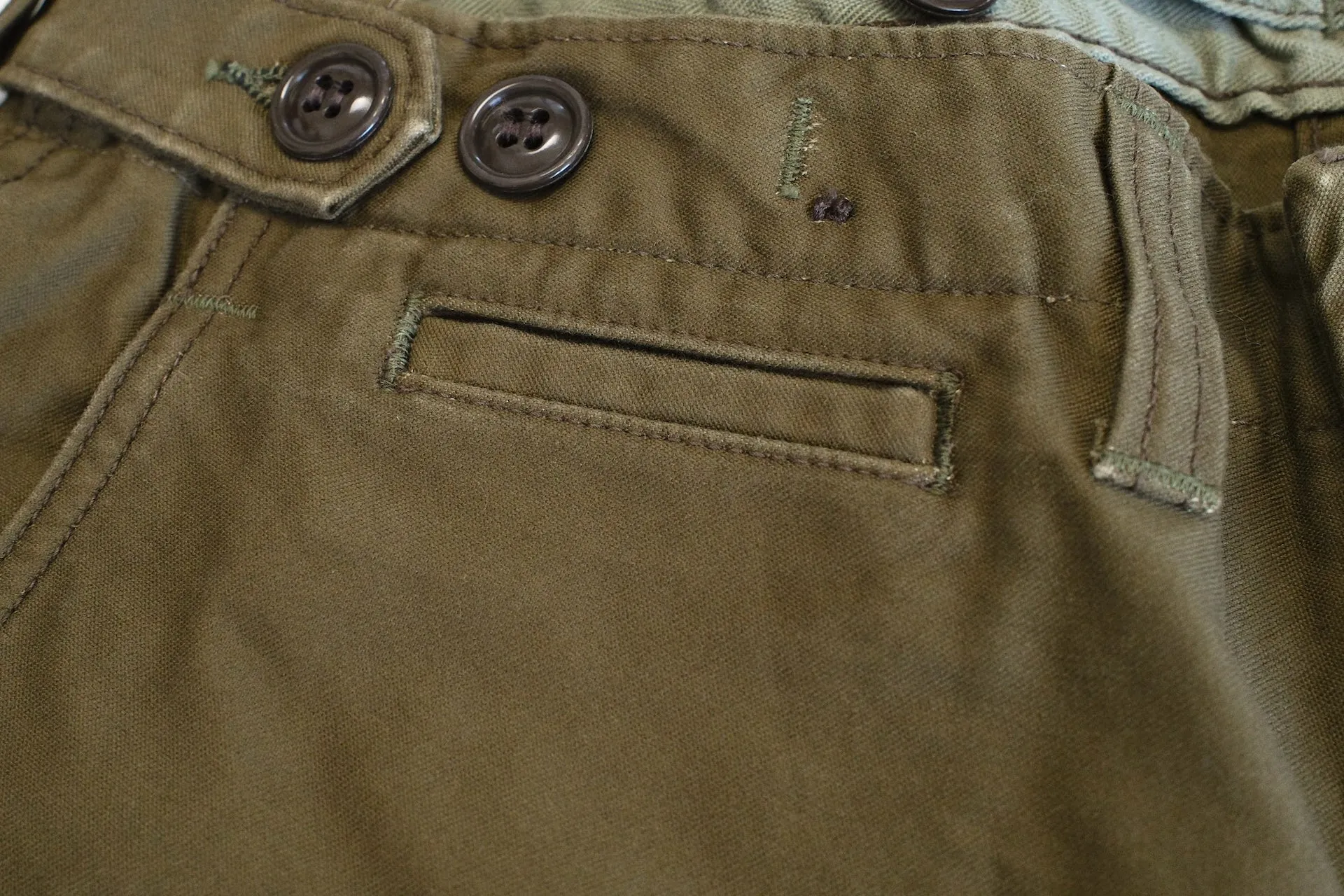 Freewheelers "M-1943" Military Back Satin Trousers (Olive)