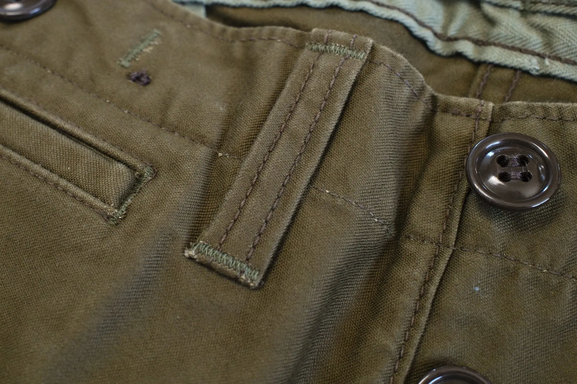 Freewheelers "M-1943" Military Back Satin Trousers (Olive)