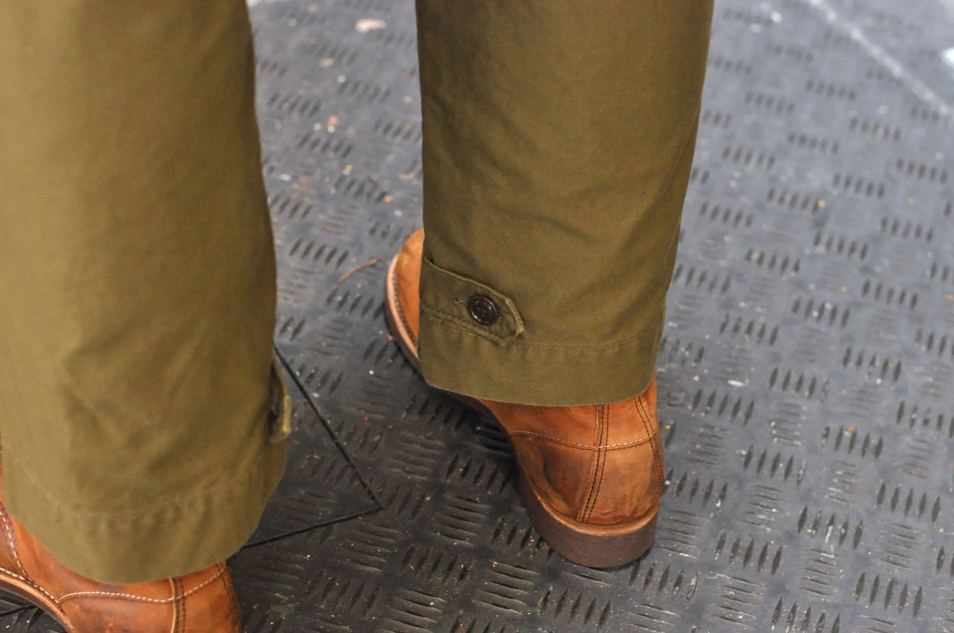 Freewheelers "M-1943" Military Back Satin Trousers (Olive)