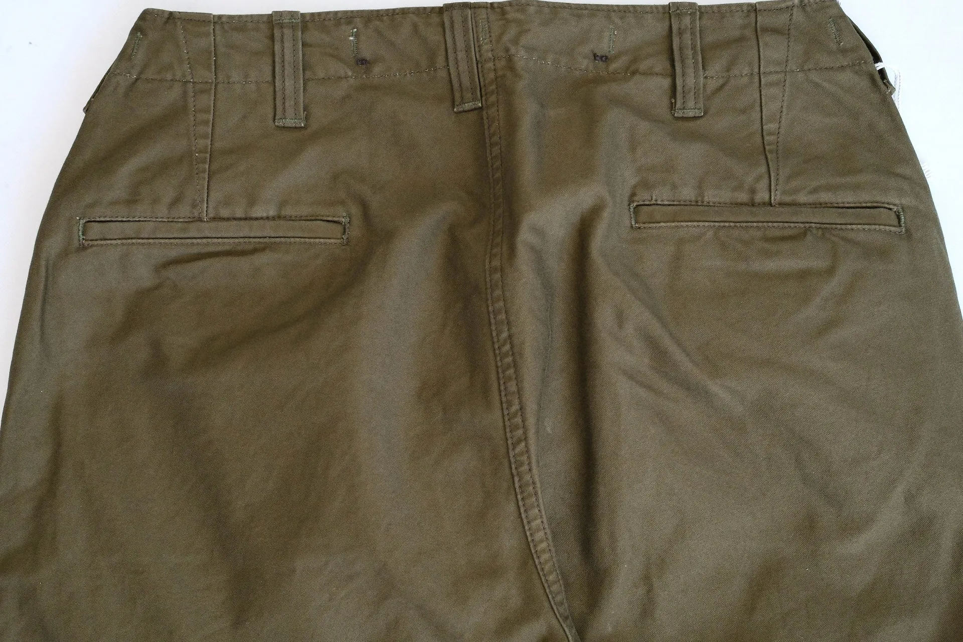 Freewheelers "M-1943" Military Back Satin Trousers (Olive)