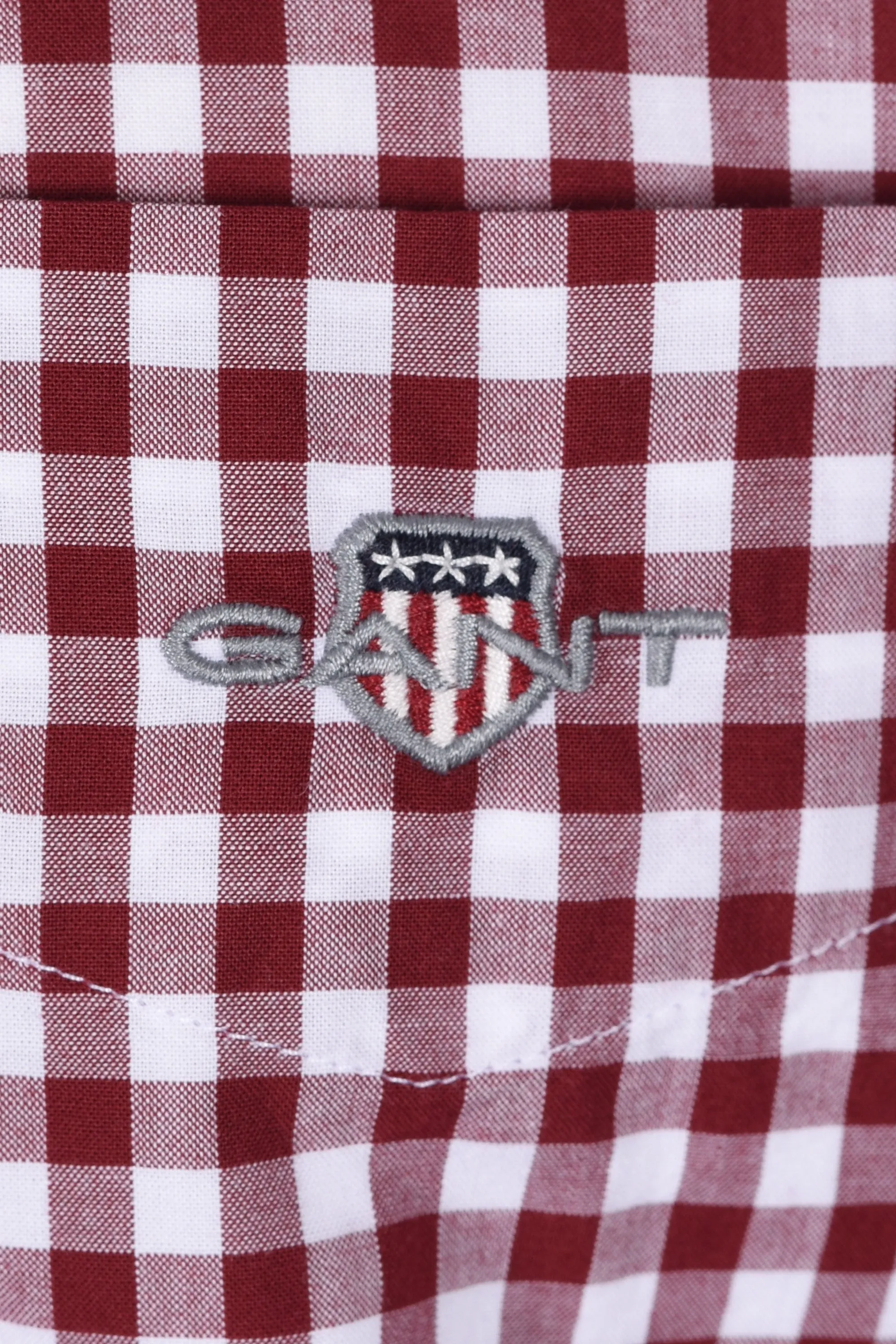Gant Reg Poplin Gingham Shirt Wine Red