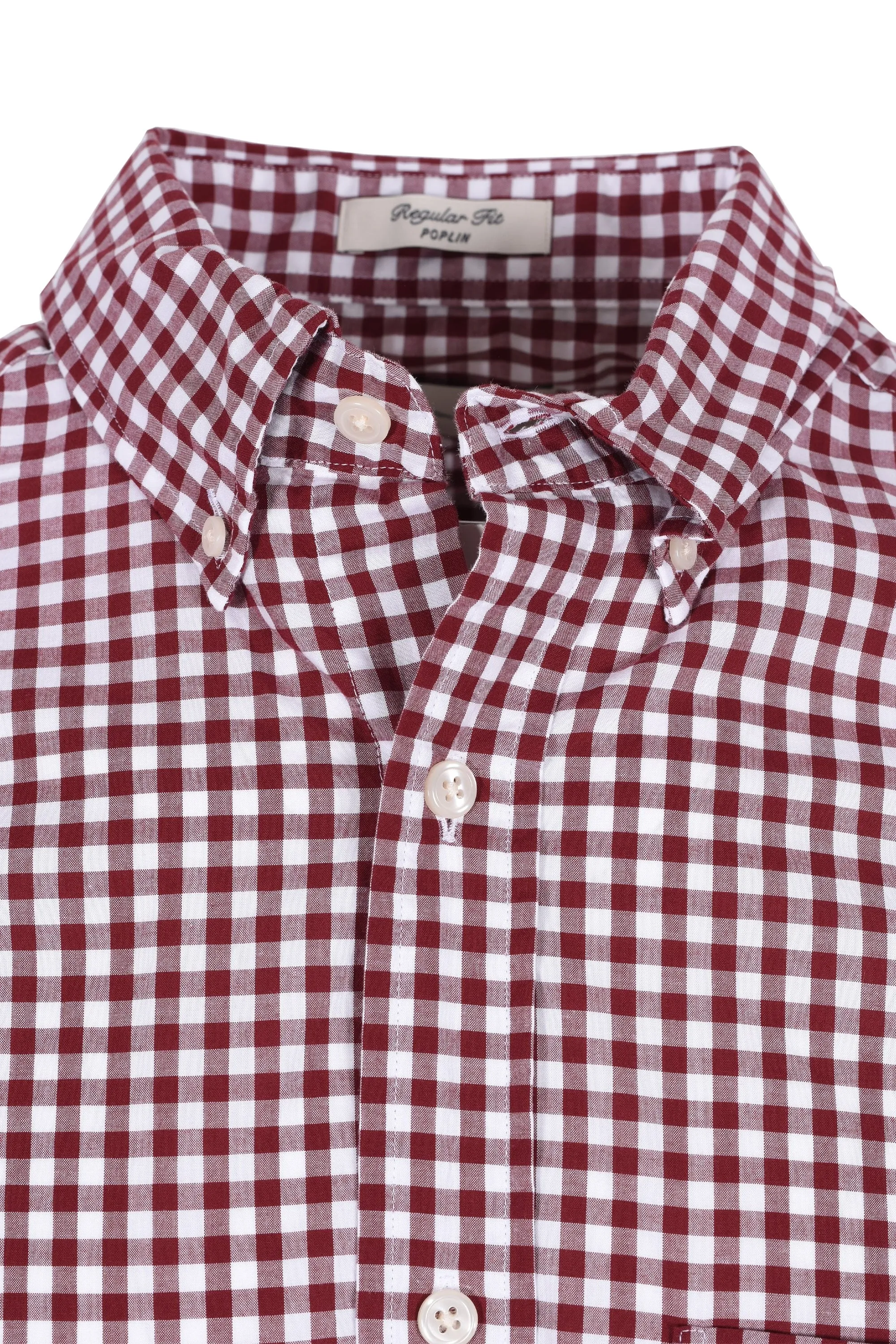 Gant Reg Poplin Gingham Shirt Wine Red